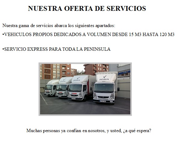 texto oferta servicios